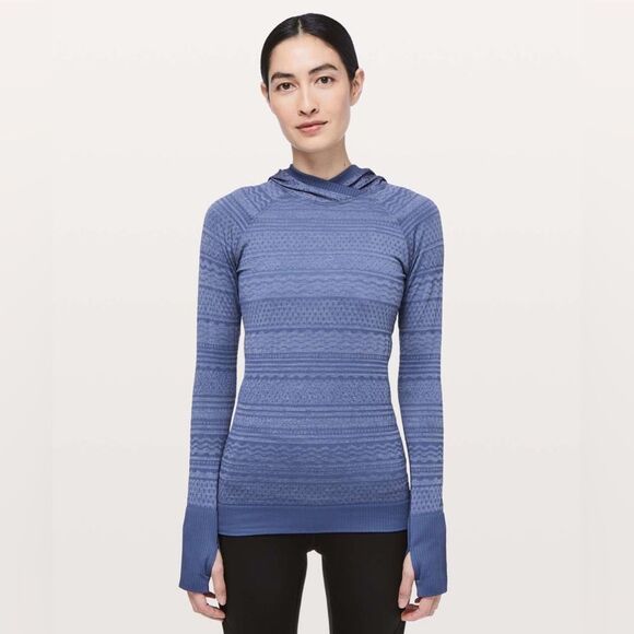 Lululemon Rest Less Hoodie Gatsby Blue / White a yoga athletic size 2 - Picture 11 of 13